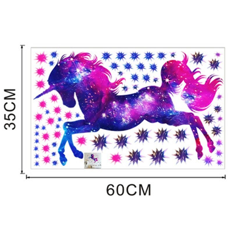 כוכבים חלל החיצון Unicorn קיר מדבקות לילדים חדרים תינוק בנות חדר בית תפאורה ילדי שינה משתלת קיר מדבקות מדבקות