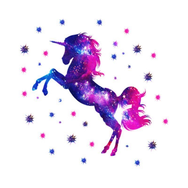 כוכבים חלל החיצון Unicorn קיר מדבקות לילדים חדרים תינוק בנות חדר בית תפאורה ילדי שינה משתלת קיר מדבקות מדבקות